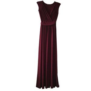 Cap Sleeve Maxi Dress With V-neck Size Small